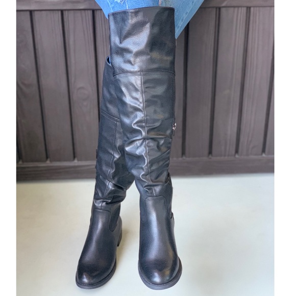 Black Over the Knee Harness Boot - Picture 8 of 8